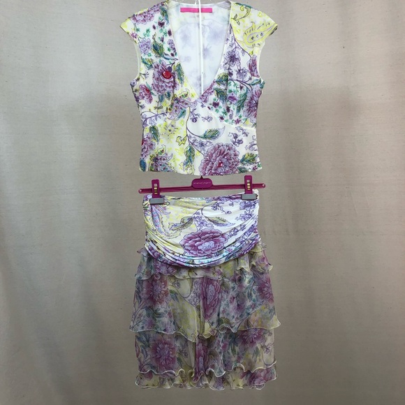 Emanuel Ungaro Dresses & Skirts - Emanuel Ungaro Paris Blouse & Skirt Floral Set